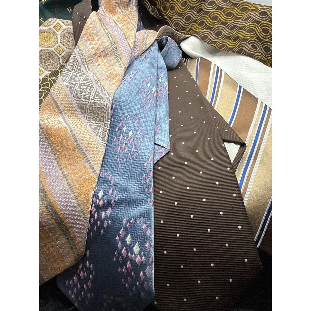 Lot of 10 Vintage Men's Neck Ties Multicolor Mixed Patterns Assorted
